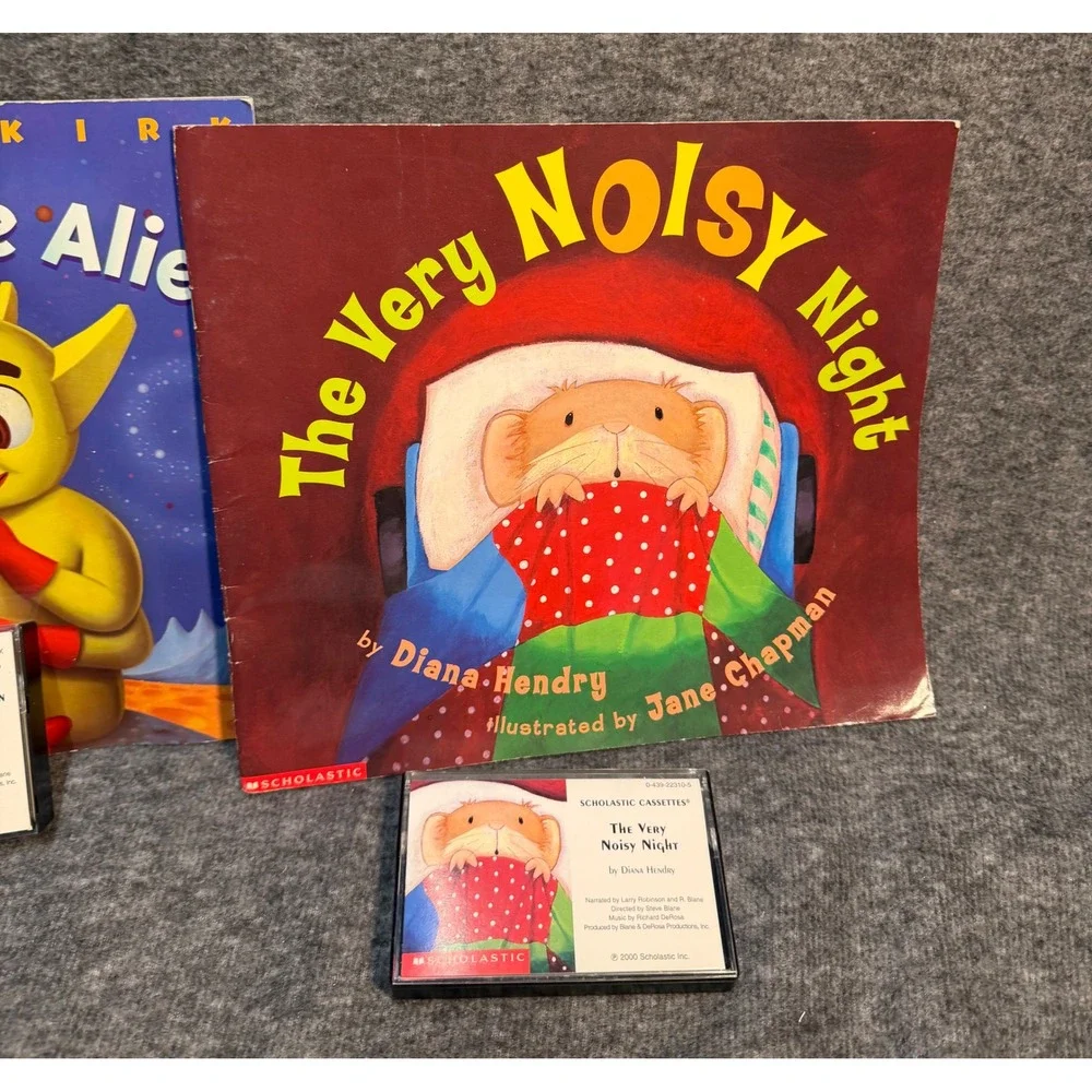 Scholastic Book & Cassette Lot 3 A Chair for My Mother Hush Little Alien Noisy